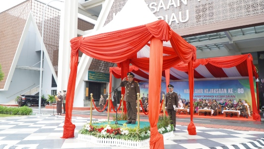 Kejaksaan Tinggi Riau Peringati Hari Lahir Kejaksaan RI ke 80 ini pesan Plt Kejati Riau