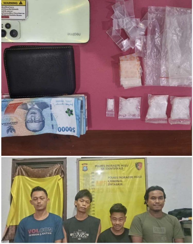 Polsek Batang Cenaku Tetapkan Empat Tersangka Peredaran Narkotika 