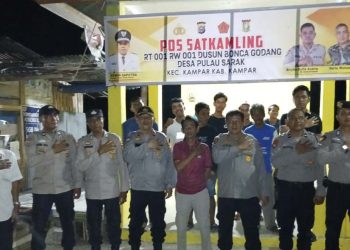 Kapolsek Kampar Beserta Personil Kunjungi Pos Kamling di Wilkum Kecamatan Kampar