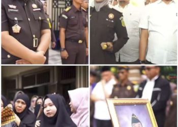 Keluarga Besar Kejati Riau dan Kejati Aceh Laksanakan Upacara Pemakaman Alm Bambang Heri Purwanto SH MH di Bangkinang