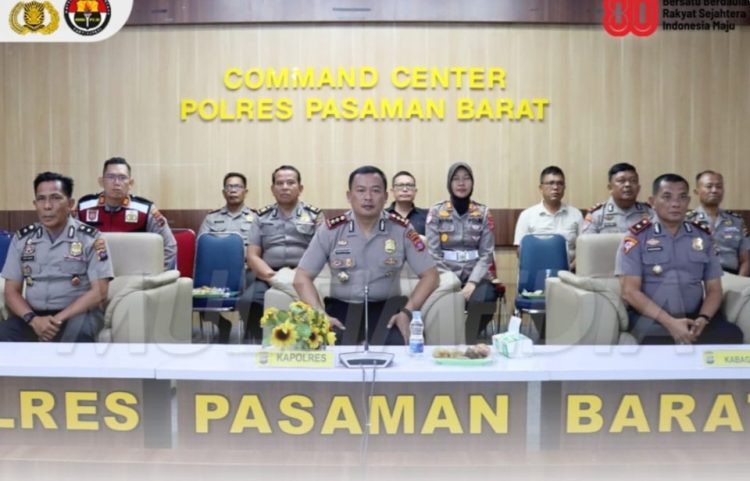 AKBP Agung Tribawanto bersama PJU Polres Pasaman Barat Hadiri Kegiatan Optimalisasi PNBP dan BLU tahun 2025