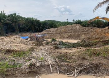 Bigboss diduga Bernama Sardan Kendalikan PETI Hancurkan Aliran Sungai Bawang didesa Petai, Aph Jangan Diam