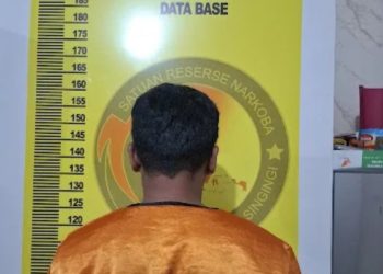 Tim Elang Kuanta Polres Kuansing Tangkap Pengedar Sabu di Sungai Jering, 18 Paket Diamankan