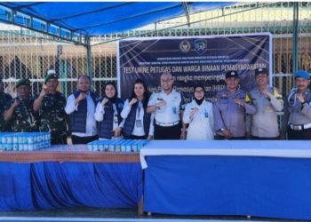 Lapas Kelas IIA Pekanbaru Gelar Tes Urine Massal Bersama TNI Polri dan BNN