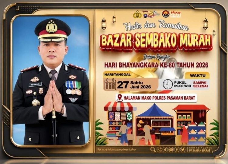 Kapolres Pasaman Barat AKBP Agung Tribawanto Sambut Hari Bhayangkara dengan Bazar Sembako Murah