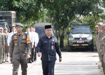 Pemkab Kuansing menggelar apel pasukan, Matangkan pengamanan Festival pacu jalur 2026