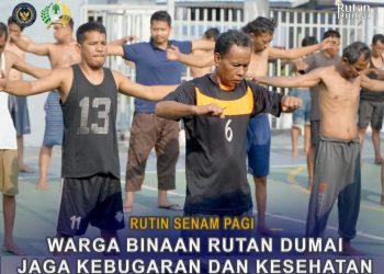 Rutin Senam Pagi, Warga Binaan Rutan Dumai Jaga Kebugaran dan Kesehatan