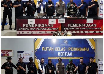 Kanwil Ditjenpas Riau Perkuat Deteksi Dini Keamanan Melalui Razia Gabungan di Rutan Kelas I Pekanbaru
